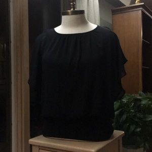 STYLE & CO BLACK TOP SHEER SLEEVES SIZE S